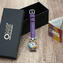 Montre-bracelet Millefiori - bracelet violet foncé et boîtier chromé - Verre de Murano original OMG