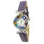 Montre-bracelet Millefiori - bracelet violet foncé et boîtier chromé - Verre de Murano original OMG