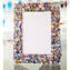 Cadre photo couleur fantaisie en verre blanc - verre de Murano fondu