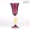 Venetian Goblet Swan Stem - Purple -  Murano Glass