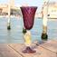 Venetian Goblet Swan Stem - Purple -  Murano Glass