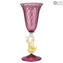 Venetian Goblet Swan Stem - Purple -  Murano Glass