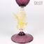 Venetian Goblet Swan Stem - Purple -  Murano Glass