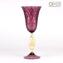 Venetian Goblet Swan Stem - Purple -  Murano Glass