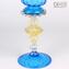 Venetian Goblet Stem Aquamarine - Vidro Murano