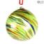 Green Christmas Balls - Twisted Fantasy - Murano Glass Xmas