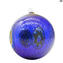 Christmas Ball - Blue Millefiori Fantasy - Murano Glass Xmas