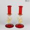 2套經典威尼斯紅色燭台-穆拉諾玻璃