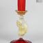 Juego de 2 candelabros rojos venecianos clásicos - Cristal de Murano