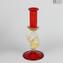 Classic Venetian Red Candle Holder - Murano Glass 