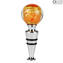 Flaschenverschluss - Murano Glass Orange Gold 24kt + Box