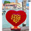 قلب الحب - الزجاج الأحمر مع الذهب الخالص - زجاج مورانو الأصلي Omg