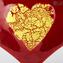 Heart Love - Vidro vermelho com ouro puro - Vidro Murano Original Omg