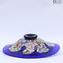 Drop Bowl Millefiori Murrine - Verre Bleu Argent