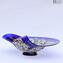 Drop Bowl Millefiori Murrine - Blaues Silberglas