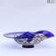 Piatto Goccia Murrine -  Vetro Soffiato - blue argento