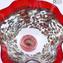 Drop Bowl Murrine Millefiori-紅色玻璃和銀色