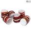 Set of 6 Drinking glasses - Goto Sbruffi - Murano Glass Tumblers