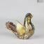 Dove Figurine in Murrine Millefiori Gold - Murano glass Handmade