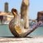 Figurine Colombe en Murrine Millefiori Or - Verre de Murano fait main