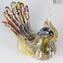 Dove Figurine in Murrine Millefiori Gold - Murano glass Handmade