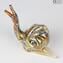 Figurine d'escargot en Murrine Millefiori Gold - Animaux - Verre de Murano original OMG