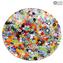 Runder Teller Pompei - Leere Taschen und Aschenbecher - Millefiori Mix - Muranoglas