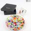 Runder Teller Pompei - Leere Taschen und Aschenbecher - Millefiori Mix - Muranoglas