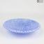Round Plate Pompei - Bolsos vazios - Millefiori Lightblue - Vidro Murano