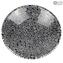 Round Plate Pompei - Empty pockets - Millefiori Black - Murano Glass 