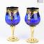 Set of 2 Trefuochi Glasses Blue - You&Me - Original Murano Glass