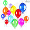 5 Stück - Glasballons Murano Original - zum Aufhängen - als klares Glanzglas