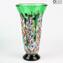 Edera Green - Flowers Vase -  Murano glass Millefiori
