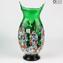 Orchidea Green - Vase Fleurs - Verre de Murano Millefiori