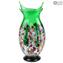 Orchidea Green - Florero de flores - Cristal de Murano Millefiori