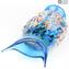 Orchidea Vaso Azzurro in vetro di Murano e millefiori