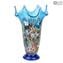 Geranium Light Blue - Flowers Vase - Murano glass Millefiori