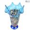 Géranium Bleu Clair - Vase Fleurs - Verre de Murano Millefiori