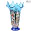 Geranium Hellblau - Blumenvase - Muranoglas Millefiori