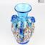 Anfora Hellblau - Vase - Muranoglas Millefiori