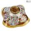 Goccia Amber - Bowl Centerpiece - Murano glass Millefiori