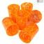 Set of 6 Drinking glasses Orange Limoncello - Original Murano Glass 