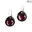 Boucles d'oreilles verre immergé - violet - Original Murano Glass OMG