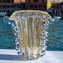 Vaso Fisarmonica -  Con Vera Foglia Oro - Vetro di Murano Originale OMG