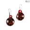 Boucles d'oreilles immergées - Avec Avventurina - Verre de Murano Original OMG