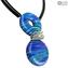 Malvasia Anhänger blau - Halskette venezianisch - Original Murano Glas OMG