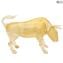 Gold Bull Skulptur in Original Murano Glas Omg