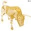Escultura de toro de oro en cristal de Murano original Omg