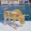 Sculpture de taureau d'or en verre de Murano original Omg