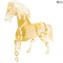 Sculpture de cheval en or en verre de Murano original Omg